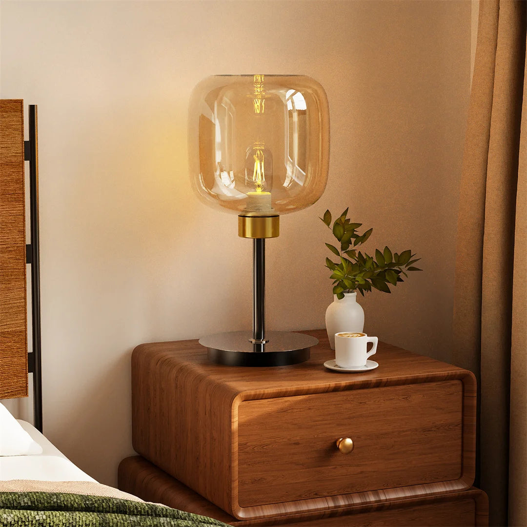 Vrygle Vintage Bedside Table Lamp Nightstand Desk Lamp Eye-protection Reading Light for Living Room,Offices