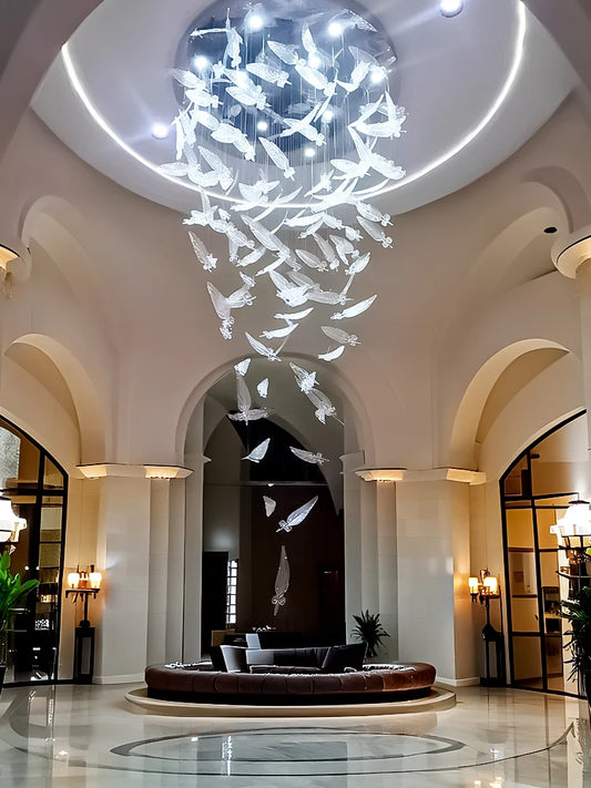 Modern Chandelier luxury villa Staircase LED Hanging Lights Hotel lobby Wedding Decoration Banquet Hall Customable Pendant Light