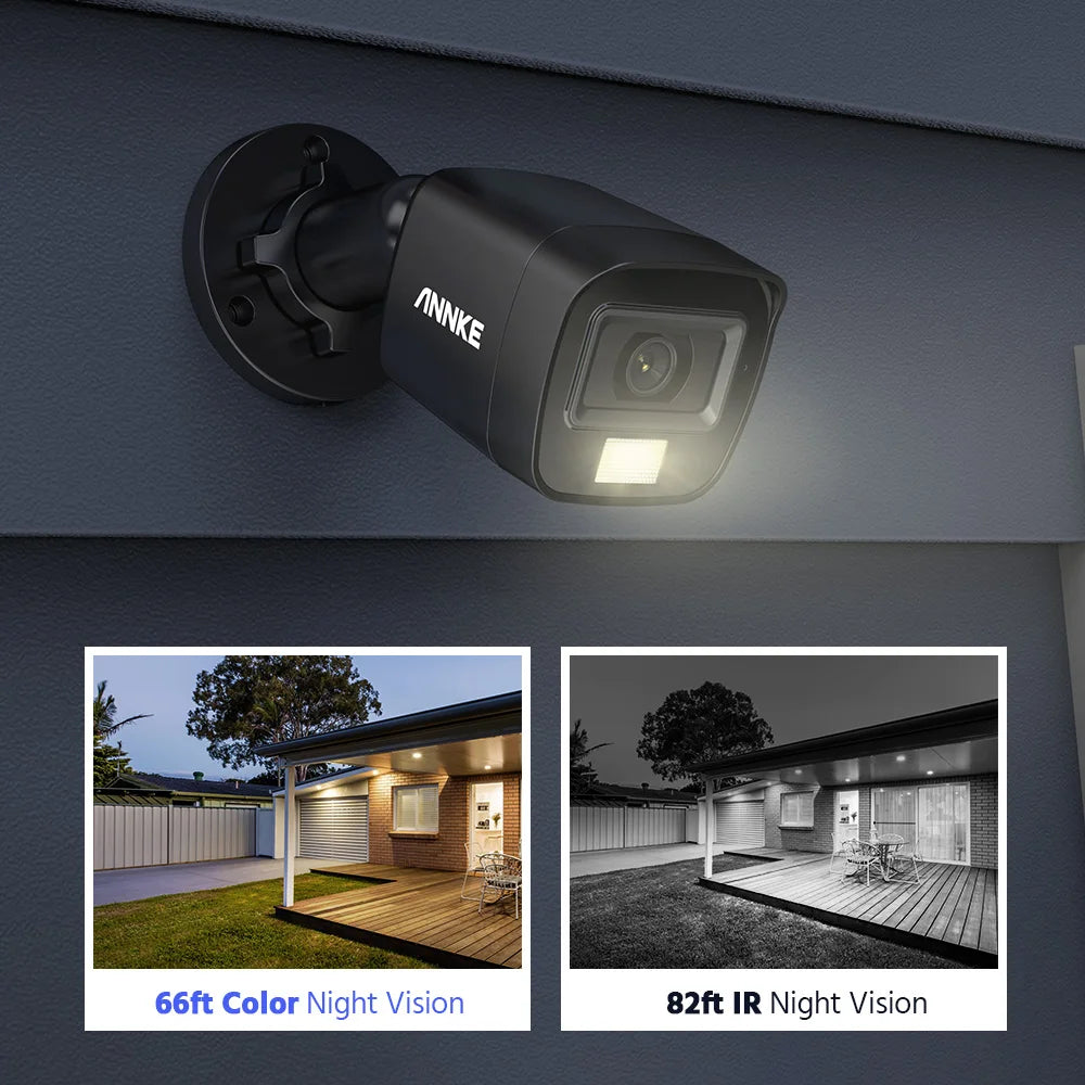 ANNKE 6MP HD IP67 Weatherproof Two Way Audio in Cameras Kit Indoor Outdoor H.265+ Analog CCTV Security Camera Built in Mic