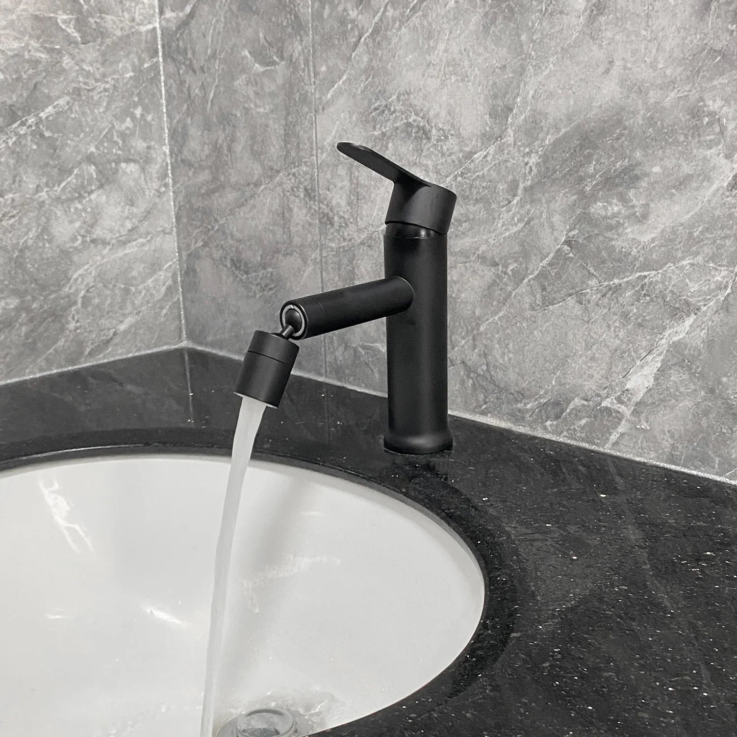 Bathroom Sink Faucet, Single Hole Bathroom Faucet Modern Single Handle Vanity Basin Faucet Stream Deck Kitchen Faucet