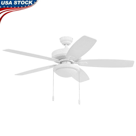 52 Inch Indoor Outdoor Ceiling Fan with Light Dimmable Pull Chains Reversible Motor 3 Speed Energy Efficient Patios Porches