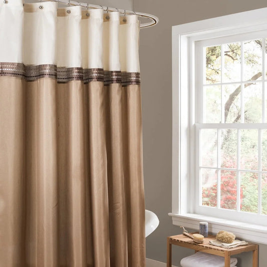 Terra Stripe Shower Curtain 72x72 Waterproof Polyester Classic Design Easy Hang Button Hole Dry Clean Only Limited Colors