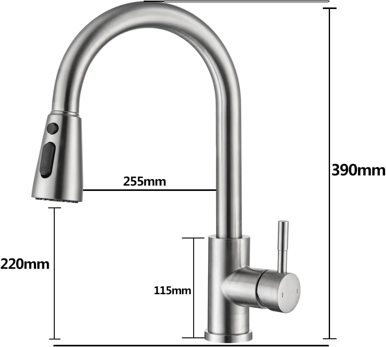 Kitchen Faucet with Pull Down Sprayer Brushed Nickel Single Handle Kitchen Sink Faucets with Pull Out Sprayer Stainless Steel