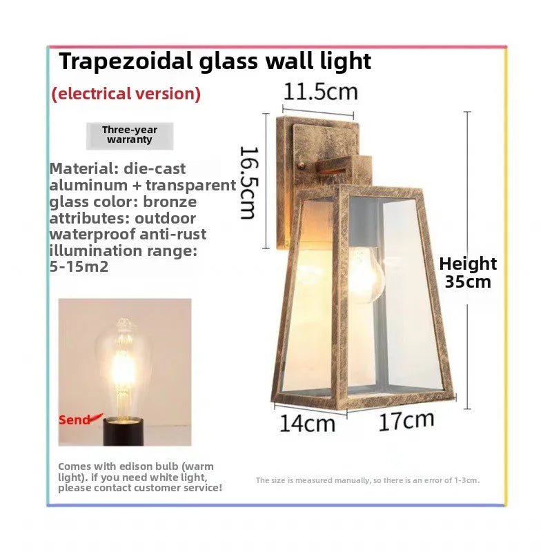 Craft Style American Retro Wall Lamp Outdoor Waterproof Villa Courtyard Lamp Gate Corridor Balcony Terrace Exterior Wall Lamp