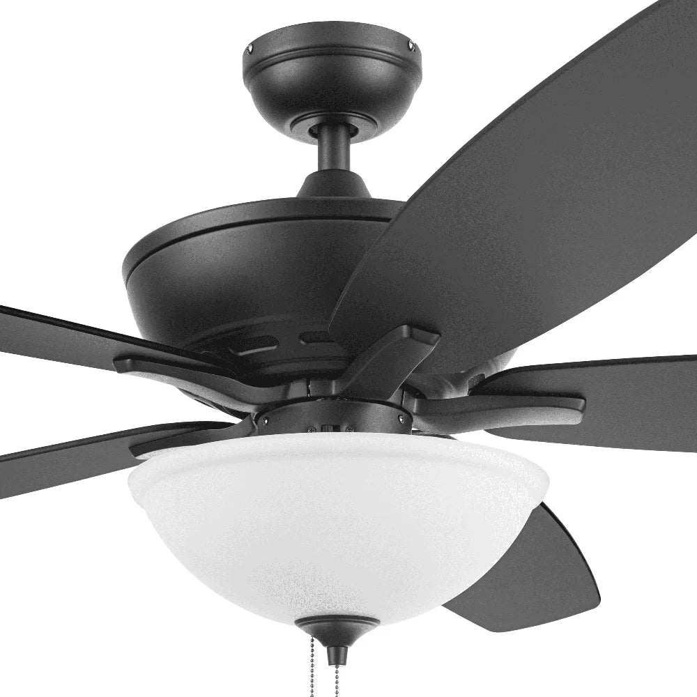 60 Inch Ceiling Fan with Light 5 Blades Reversible Airflow Pull Chain Control Indoor Rooms Energy Efficient LED Lighting