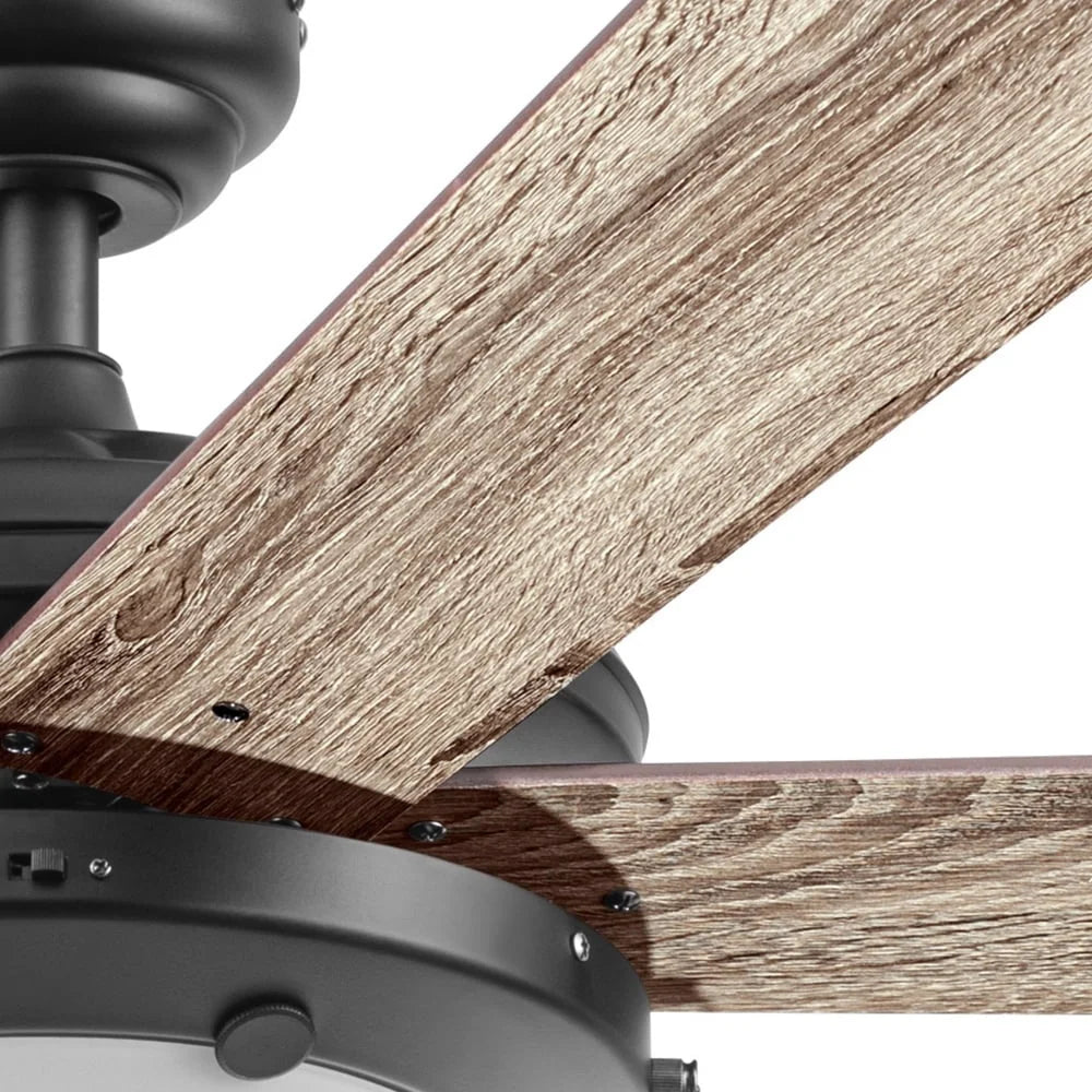 52 Inch Indoor Ceiling Fan with Light Pull Chain Control Reversible Blades Living Room Bedroom Office Airflow