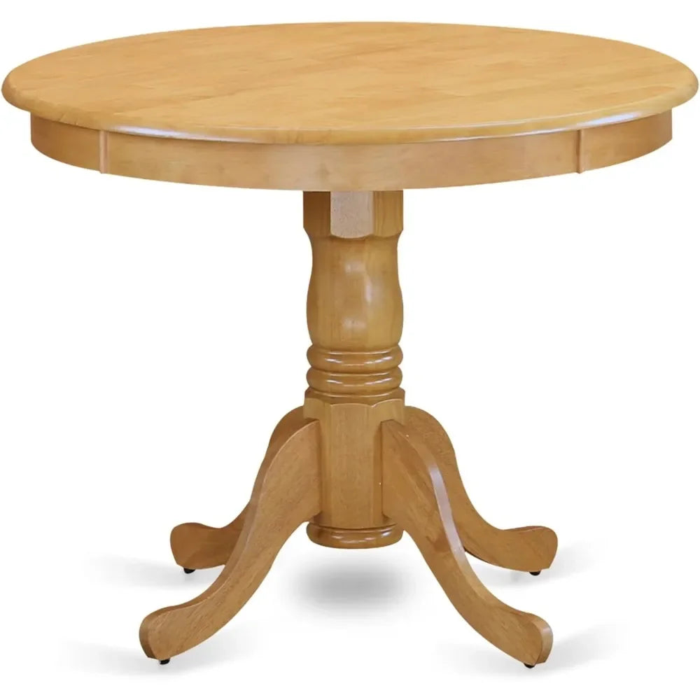 5 Piece Dining Set Includes a Round Dining Room Table with Pedestal and 4 Wood Seat Chairs, 36x36 Inch