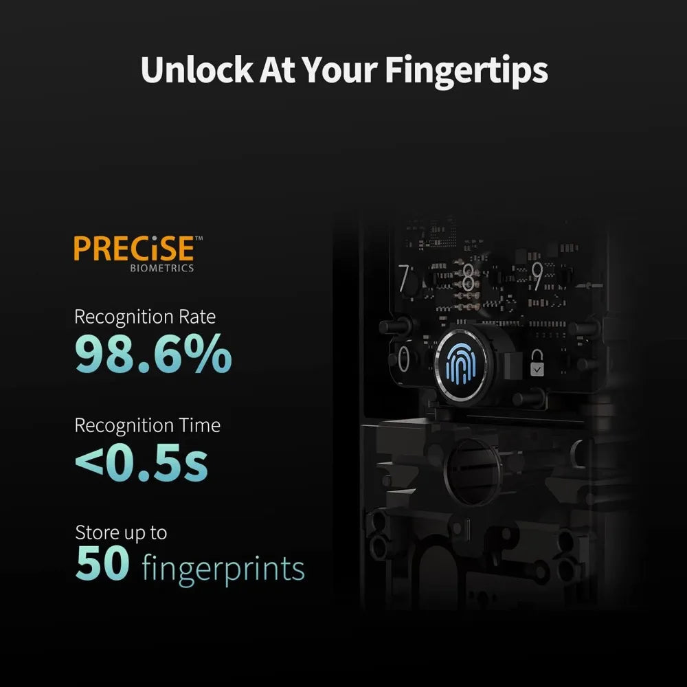 Smart Lock U100, Fingerprint Keyless Entry Door Lock with Apple Home Key, Touchscreen Keypad, Bluetooth Electronic Deadbolt, IP
