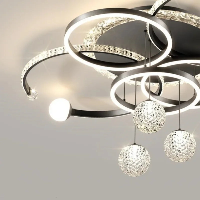 Starry sky Ceiling Chandelier Ordic Circle Living Room Led Pendant Light For Living Room Intelligent Ligjts Decoration Ceiling