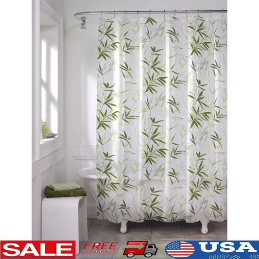 Waterproof PEVA Shower Curtain Bamboo Design 70x72 Inches Odorless Soft Touch Easy Clean Bathroom Tub Decor