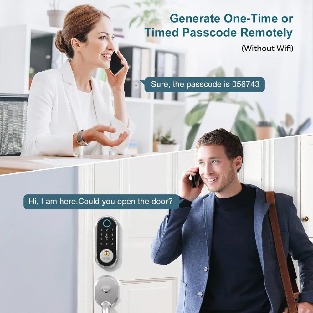Keypad Smart Door Lock - Fingerprint Keyless Entry Door Lock, Electronic Touchscreen Deadbolt for Front Door, App Remote Control