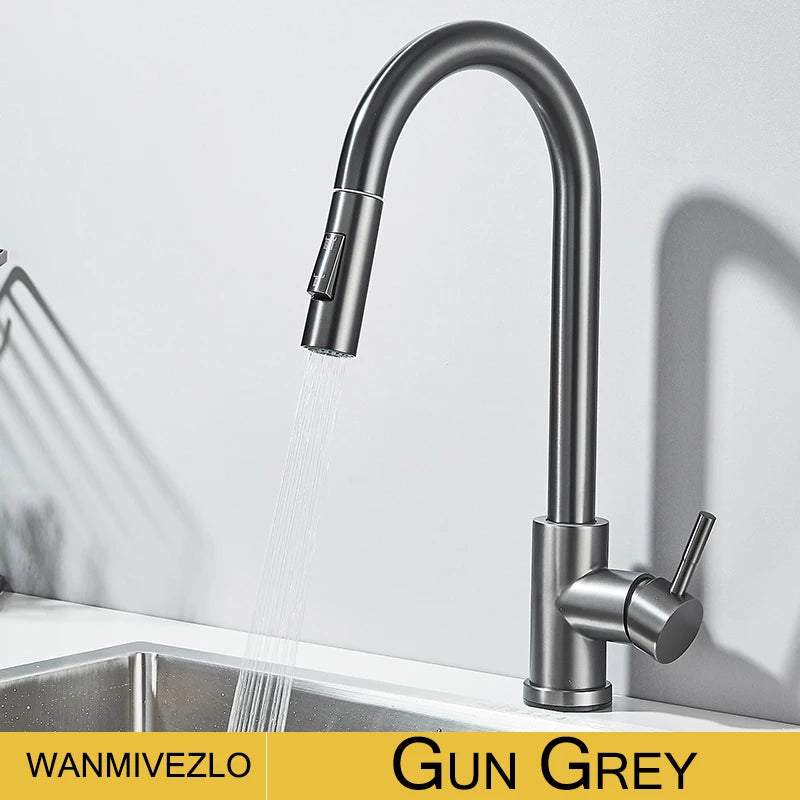 Wanmivezlo Pull Out Kitchen Faucets 360° Rotation Kitchen Mixer Tap Single Lever Mixer Tap Kitchen Sink Cold Hot Water Tap