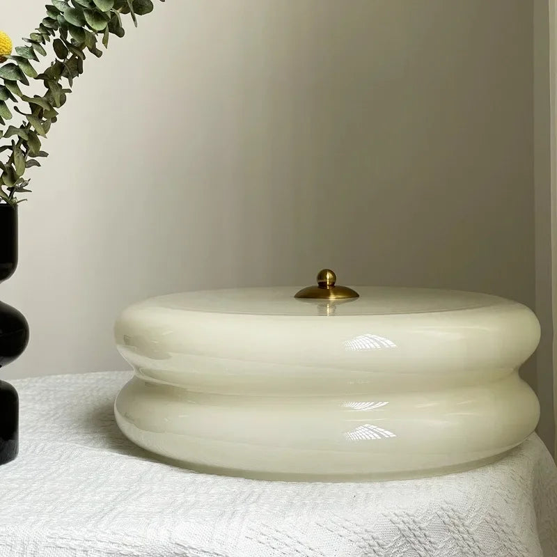Nordic Medieval Cream Style Ceiling Lights Living Room Minimalist Artistic Creativity Corridor Bedroom Glass Ceiling Lamp