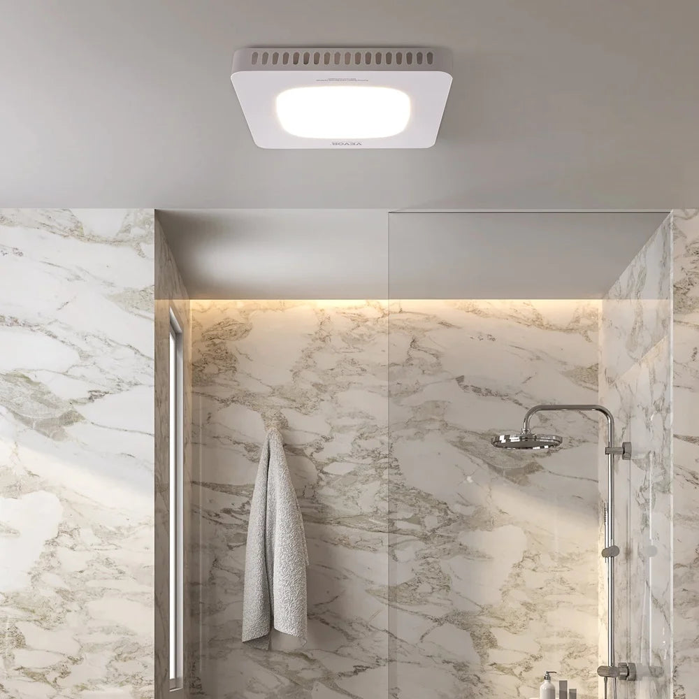 80 CFM Bathroom Exhaust Fan Quiet LED Light Ventilation Durable Moisture Resistant Easy Installation Home Gym Kitchen Laundry