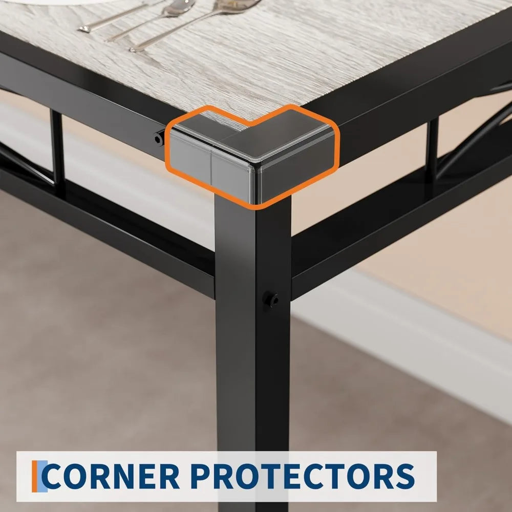 Dining Table Set for 4, Dining Room Table Set for 4 with Upholstered Chairs, Wood Kitchen Table Chairs Set of 4 with Corner Pro