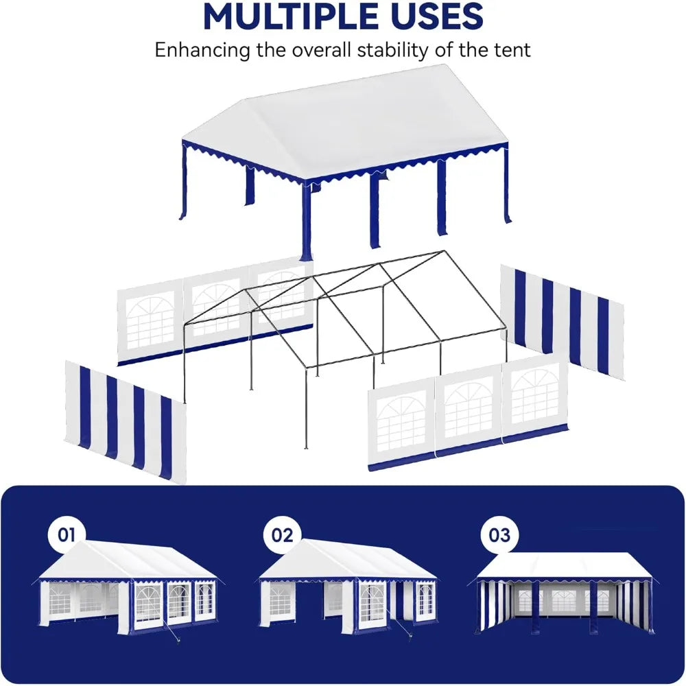 20'x16' Outdoor Heavy Duty Party Tent Large Commercial Canopy Wedding Event Shelter with Removable Sidewalls & 3 Storage Bags f