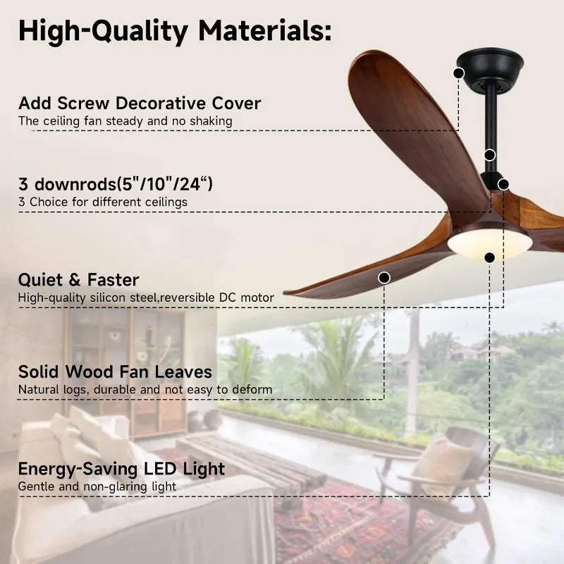 60 inch Ceiling Fan with Light, Outdoor Ceiling Fans for Patio with Light and Remote, Farmhouse Ceiling Fan