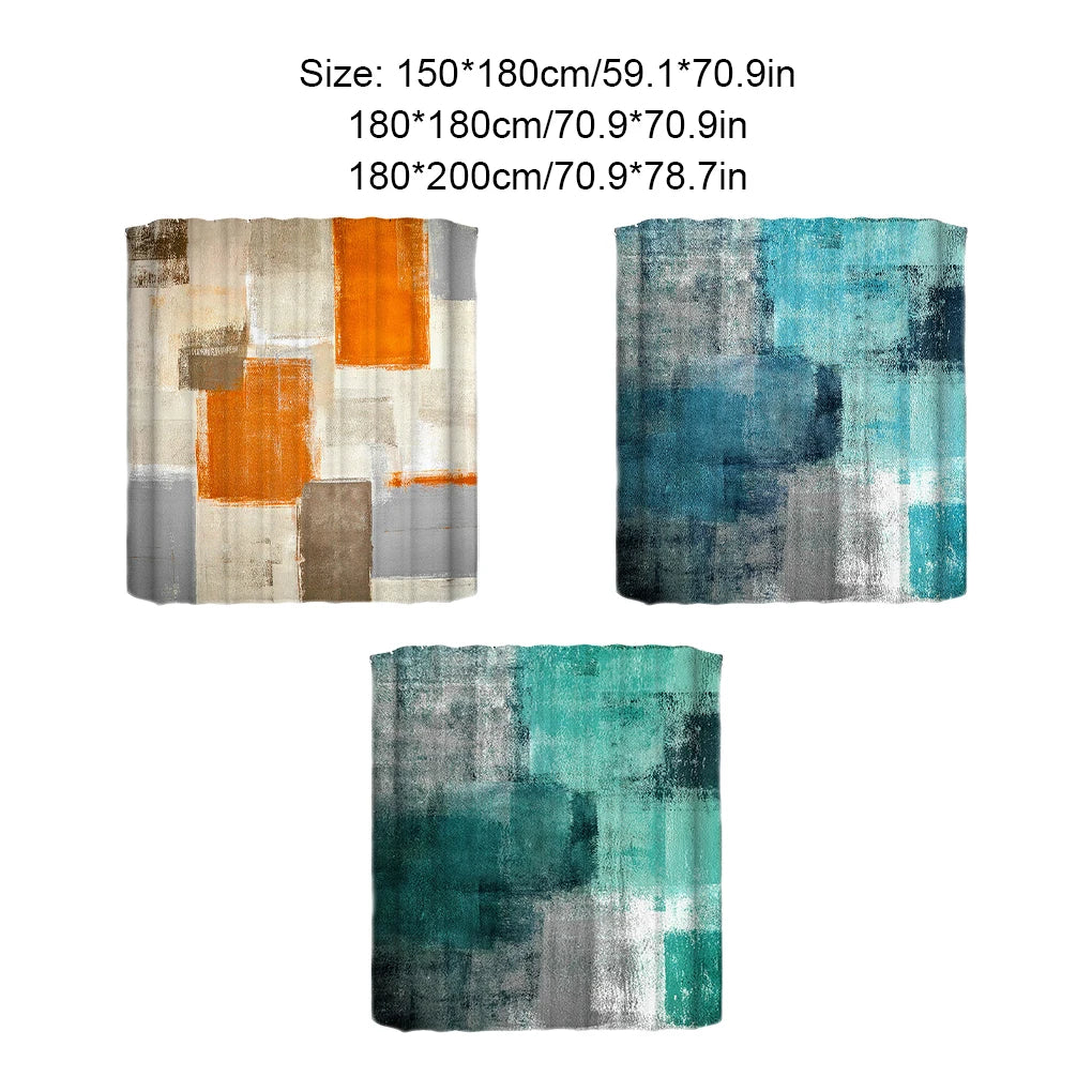 Privacy Protected Shower Curtain Set - Smooth Pulling Ring And Waterproof Extra Thick Bathroom Decor HZF04200 180X180cm