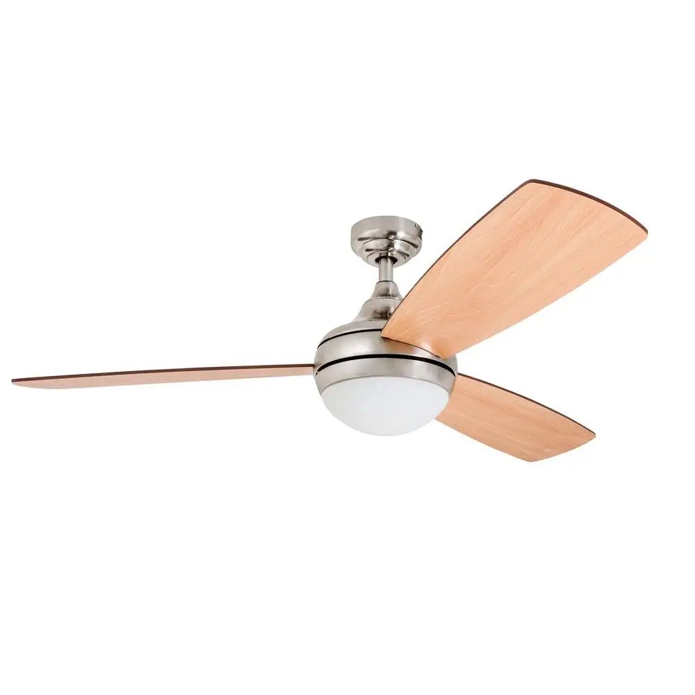 Modern Ceiling Fan 52 Inch with Remote Control Integrated LED Light Quiet Reversible Motor Living Room Bedroom Dining Room