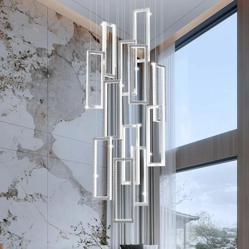 Modern home decoration crystal chandelier, stair Pendant lamp, living room Pendant lights, interior lighting
