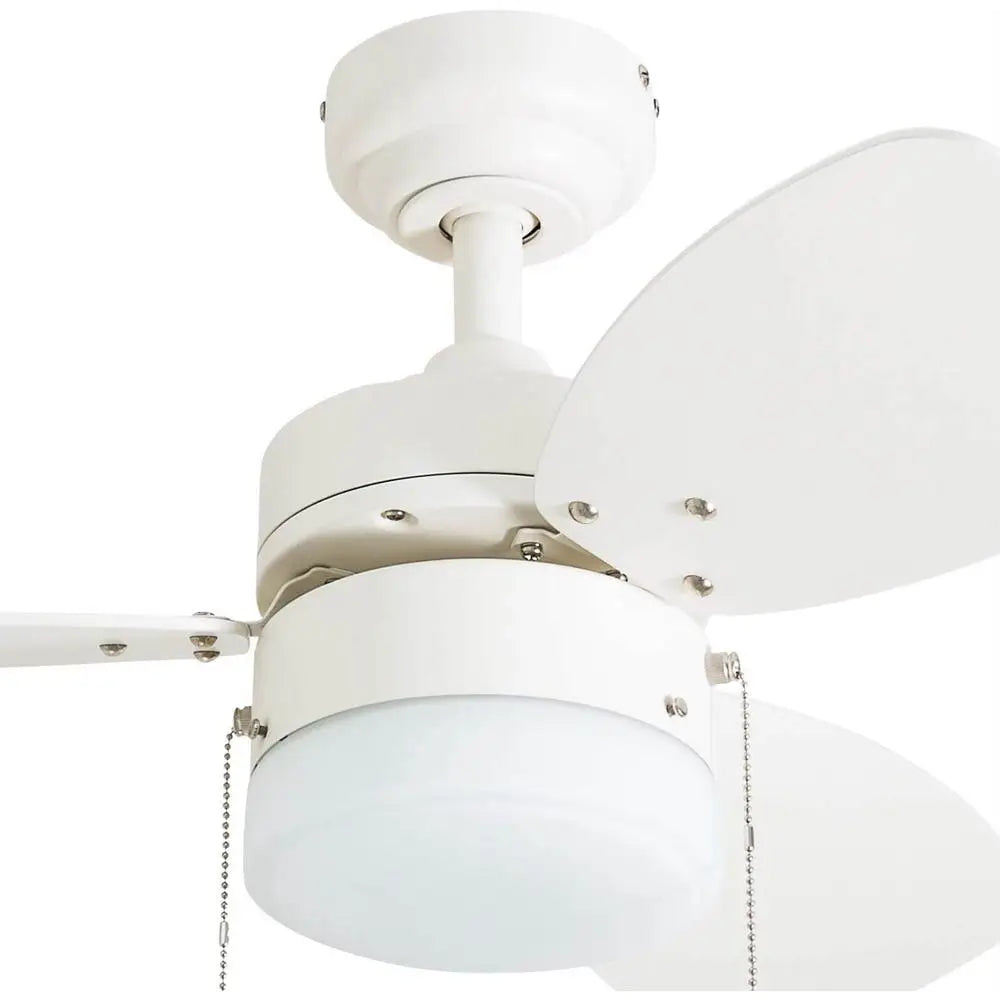 30 Inch Indoor Ceiling Fan Light 3 Blades Quiet Reversible Airflow Space Saving Dimmable Dual Mount Remote Compatible