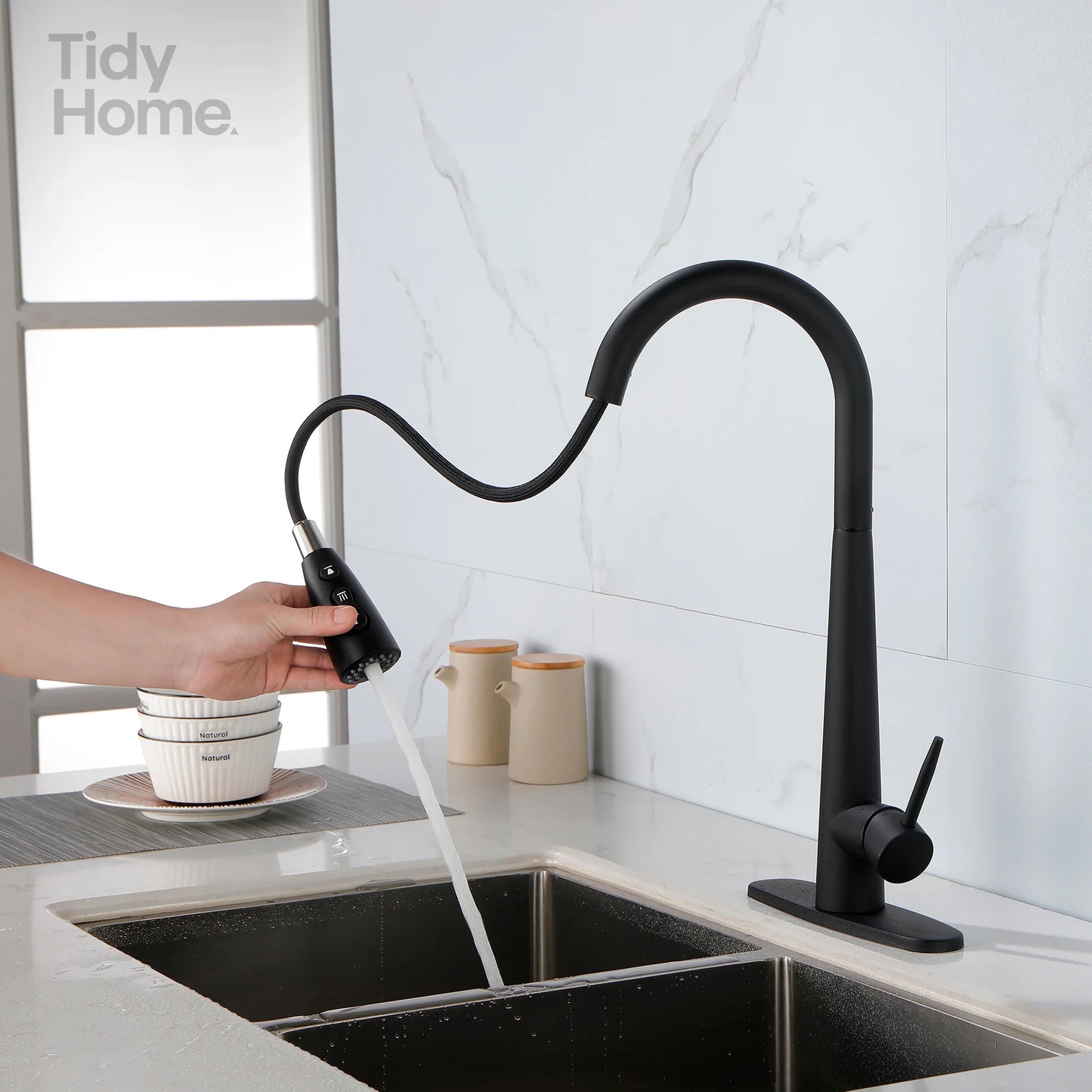 Kitchen Faucets with Pull Down Sprayer, Kitchen Sink Faucet with Pull Out Sprayer, Single Handle Copper Kitchen Faucet
