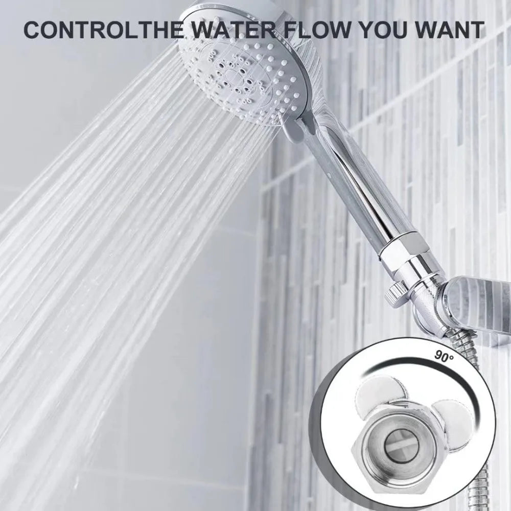 Brass Shower Flow Control Valve - Female/Male, Water Flow Regulator for Handheld Shower/Bidet Sprayer with Lever Handle