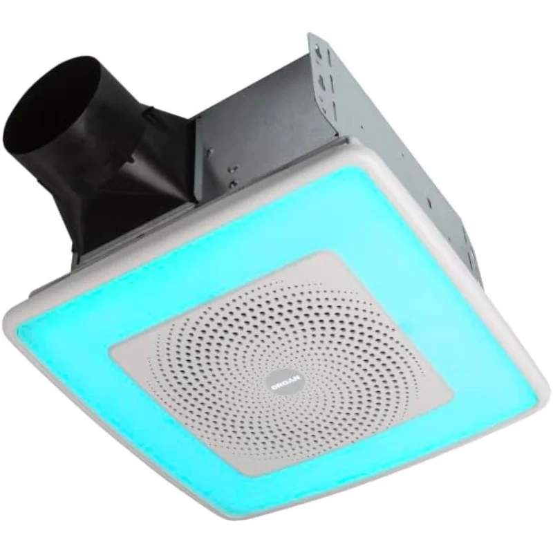 Broan-NuTone ChromaComfort Bathroom Exhaust Fan, 110CFM/1.5 Sones, with Sensonic Bluetooth Speaker and 24-color LED Light
