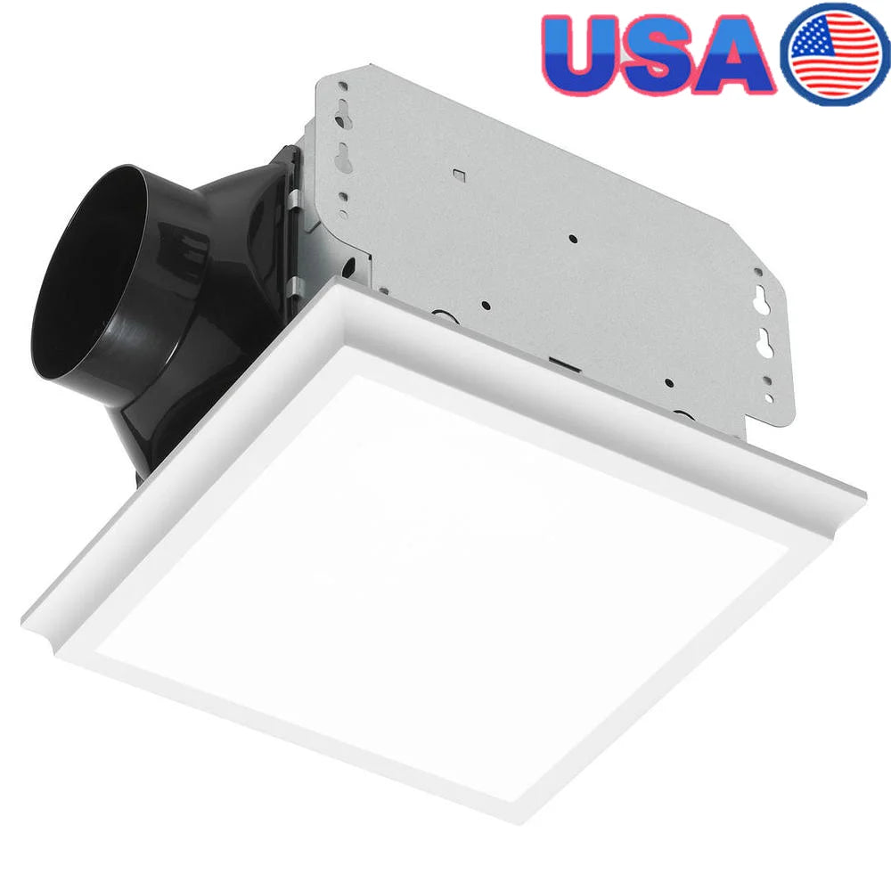 110 CFM Bathroom Exhaust Fan with Dimmable LED Light Quiet Operation Easy Installation Laundry Room Exercise Room Humid Air
