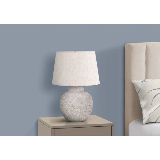 Accent Ambiance Attached ft Base Base cream Lamp Lighting Shade Space Table Lighting, 22h, Table Lamp, Cream Concrete, Ivory / C
