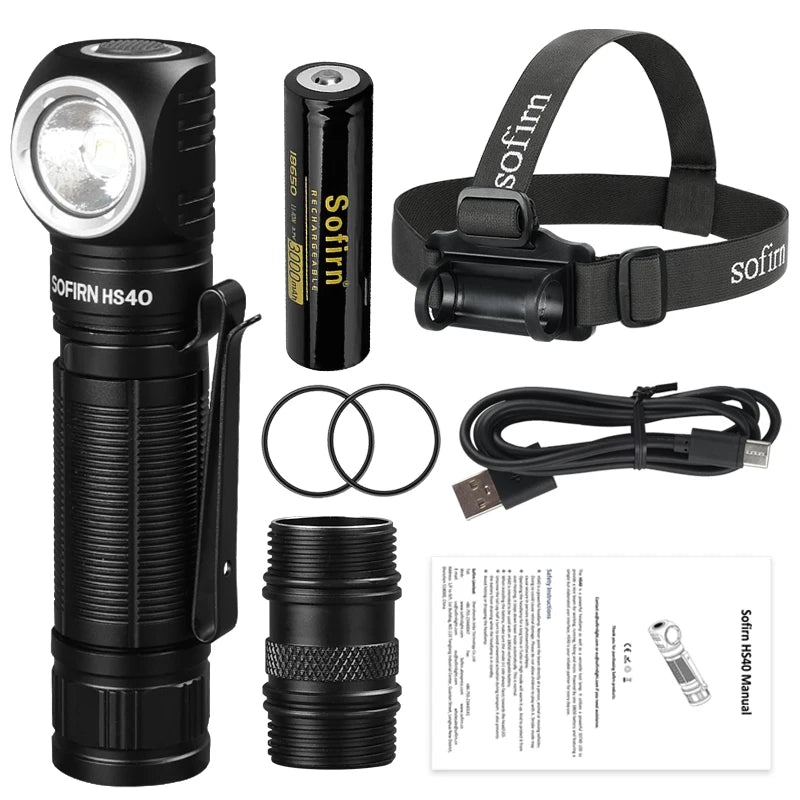 Sofirn HS40 SST40 LED 18650 Headlamp 2000lm USB C Rechargeable Flashlight Powerful Headlight with Magnet Tail Cap