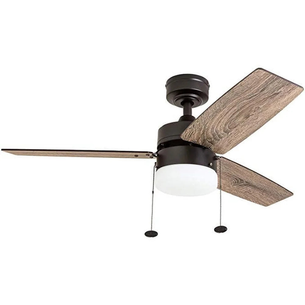 42 Inch Modern Ceiling Fan with LED Light Kit Quiet Reversible Motor 3 Blades Dual Finish Blades Small Rooms