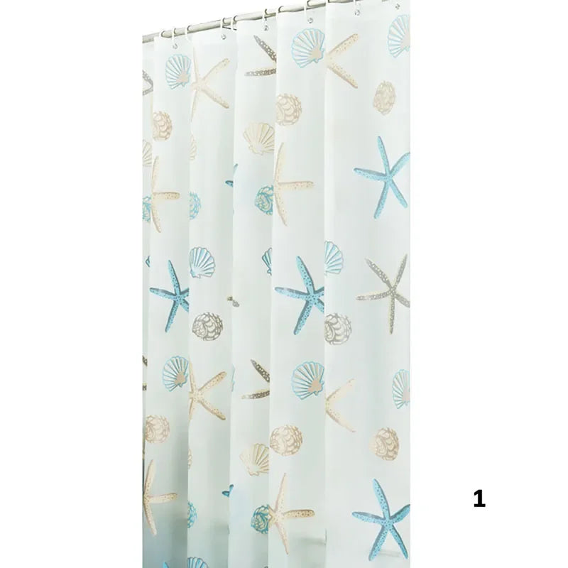 180*200CM Bathroom Shower Curtain Waterproof and Anti-Mold Home Bathroom Screens Decorative Bathtub Curtain with 12 Hooks