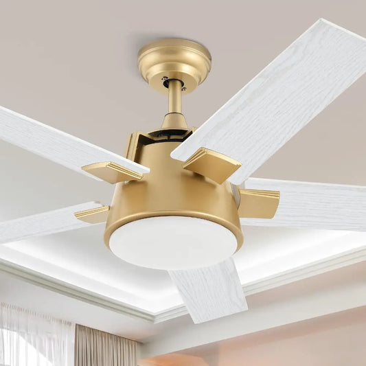 52in Smart Ceiling Fan with Remote LED Light 5 Blades 6 Speed Quiet Motor Reversible Airflow Living Room Bedroom Patio