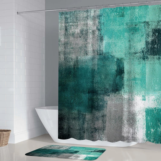 Privacy Protected Shower Curtain Set - Smooth Pulling Ring And Waterproof Extra Thick Bathroom Decor HZF04200 180X180cm