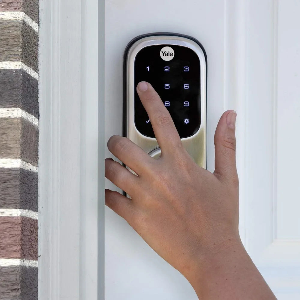 Security Assure Lock Deadbolt, Satin Nickel Wi-Fi Connected Smart Lock with Back-Up Key and Digital Touchscreen Keypad for Code