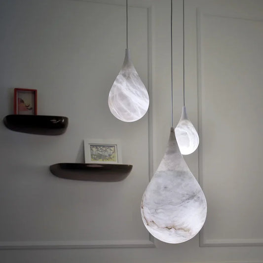 Luxury Home Deco LED Marble Series Designer Hanging Lamps Suspension Luminaire Lampen Pendant Light for Staircase Living Room