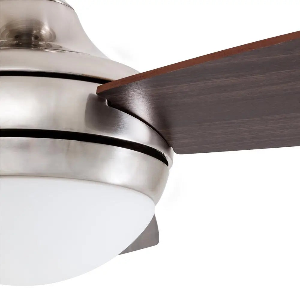 Modern Ceiling Fan 52 Inch with Remote Control Integrated LED Light Quiet Reversible Motor Living Room Bedroom Dining Room