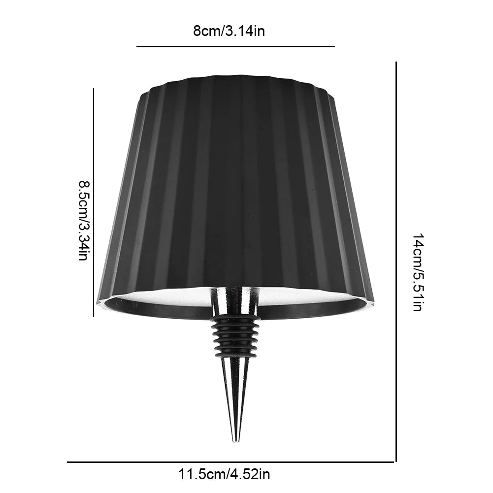 1Pcs Wireless Bottle Table Lamp Touch Control of 3 Colors and Stepless Dimming Night Lamp for Bar Wine Bottles Desk Lights