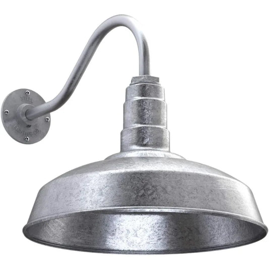 Steel Lighting Co. Gardena Barn Light | Outdoor Wall Mounted | 16" Dome  16" Gooseneck | Farmhouse Light Made in America