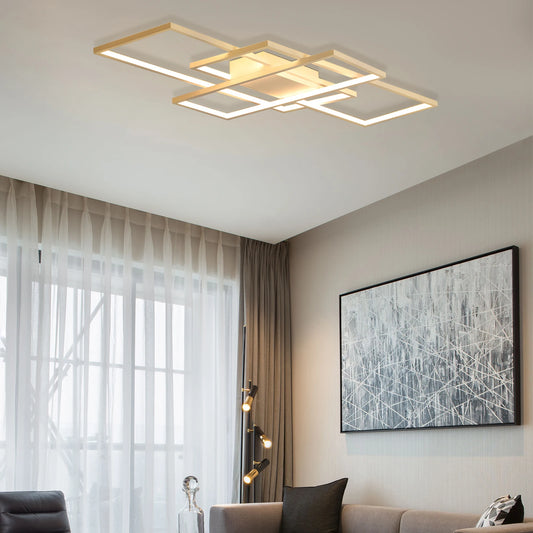 Modern Rectangle LED Ceiling Lights White Acrylic Indoors Ceiling Mount Lamp Living Room Bedroom Home Lighting Fixture