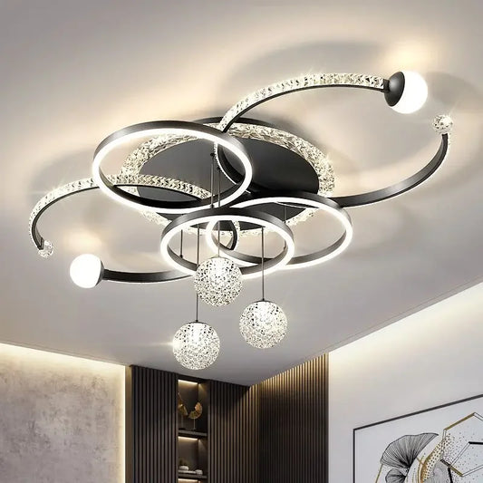 Starry sky Ceiling Chandelier Ordic Circle Living Room Led Pendant Light For Living Room Intelligent Ligjts Decoration Ceiling