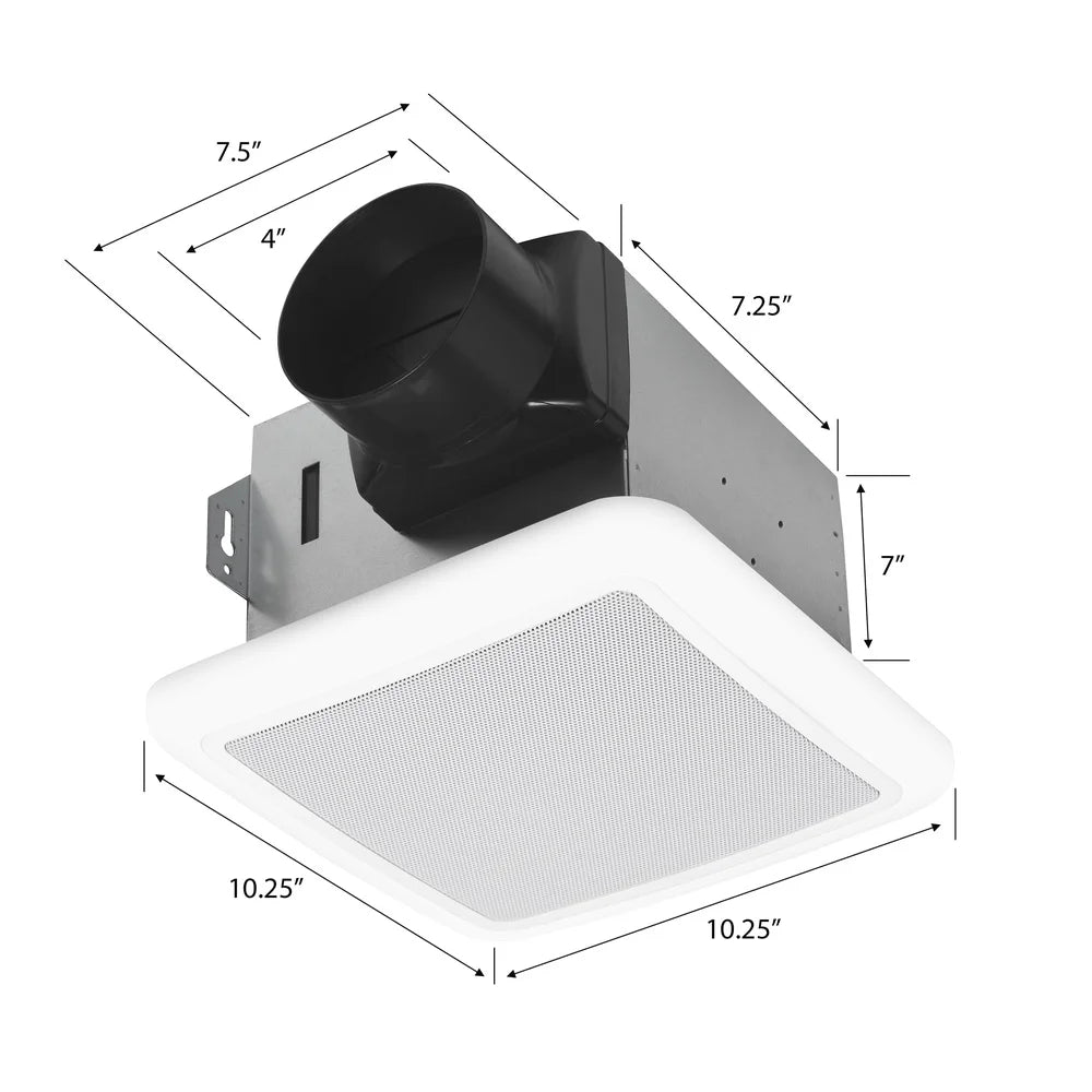 Bluetooth Exhaust Fan with Dimmable LED Light 80 CFM 1.5 Sones Easy Installation Bathroom Laundry Room Audio Streaming