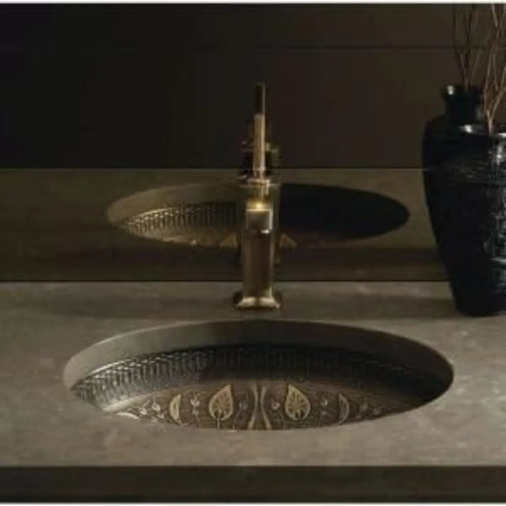 K-14297-MP1 Single Bowl Undermount Bathroom Sink Medium Patina
