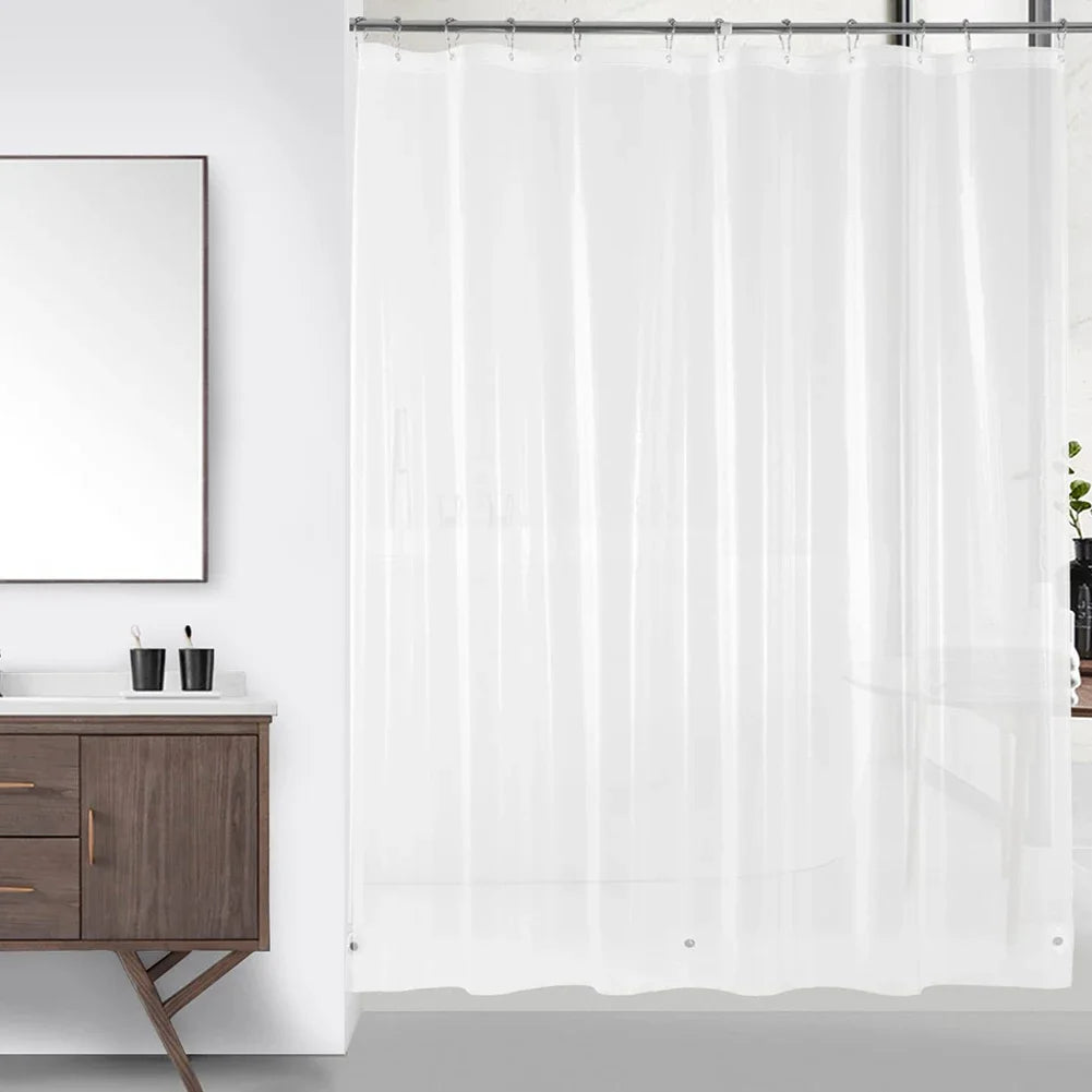 Clear Shower Curtain PEVA Transparent Bathroom Liner Waterproof 180x200CM Bath Curtains Bathroom Mould Proof Curtains with Hooks