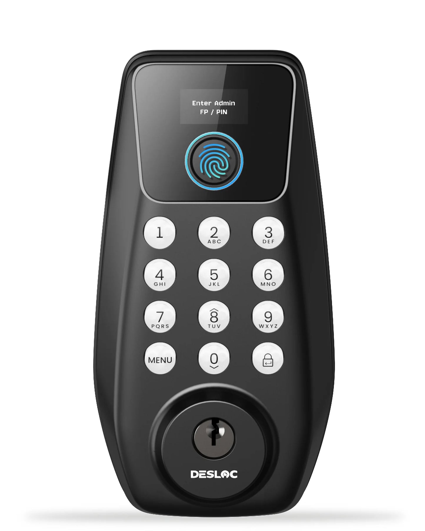 DESLOC Keyless Entry Door Lock with Display, Smart Locks with 100 Fingerprints Storage, Keypad Deadbolt for Front Door,Auto-Lock