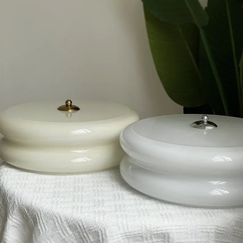 Nordic Medieval Cream Style Ceiling Lights Living Room Minimalist Artistic Creativity Corridor Bedroom Glass Ceiling Lamp