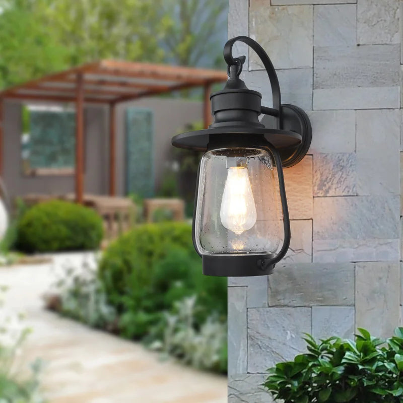 Aluminum horse lamp outdoor wall lamp waterproof and rust proof courtyard lamp balcony retro villa garage garden wall lamp