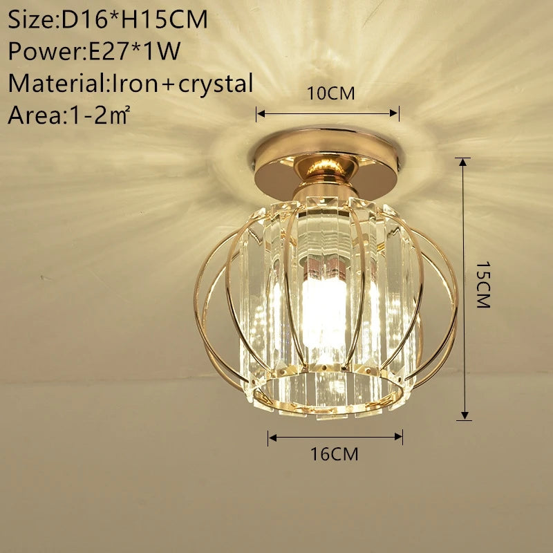 Nordic Modern K9 Crystal Ceiling Lights Indoor Ceiling Lamp Hallway Stairs  Bedroom Lustre Dining Room Fixtures Home Decor
