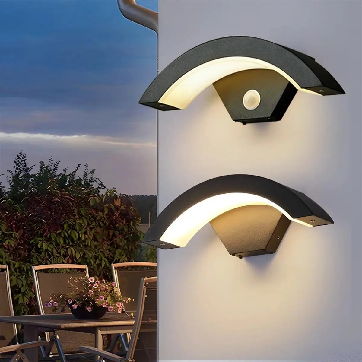 Moon Shape Wall Lamp Light Led Aluminum Indoor Flicker Free Sconces 18W Lighting Shade Outdoor Wall Mounted Modern Motion Sensor